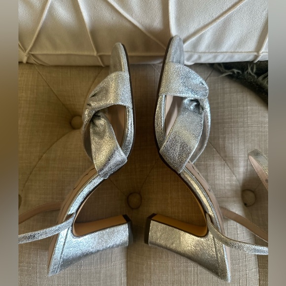 Nina Silver Heels with Modern  Strap - Picture 4 of 6